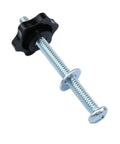 Heavy Duty T Track Knob Kit With Galvanized Screws Quarter Twenty Threads Three Inches Long Black Hex Nuts And Galvanized Flat Washers