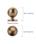 10 Pack 1 Inch Champagne Bronze Round Solid Ball Cabinet Knobs And Drawer Pulls Hardware For Kitchen And Bathroom Cabinets Durable Solid Metal Hardware Dope Look with size dimensions