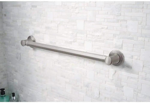 Sturdy 24 Inch Wall Mounted Shower Grab Bar ADA Compliant Satin Nickel Finish Built Tough Zinc Die Cast And Stainless Steel Construction