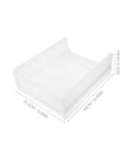 Straight Up Sleek White Plastic Foldable Storage Basket Pull Out Wardrobe Drawer Organizer For Clothes Books Makeup Nifty Space Saver Bin That Kicks Clutter To The Curb Fast showing dimensions and perforated design.