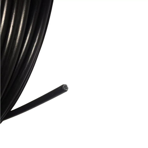 Close-up of 4Mm X 50Ft Black Bicycle Shift Cable Housing With 50 End Caps For Smooth Shifting Durable Rubber Outer Inner Wire Sleeve Easy Install