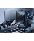 Badass Single Monitor Desk Mount Arm With Full Range Motion Sweet Sturdy Build Clean Cable Routing Gotta Love This No Hassle Install for gaming setup.