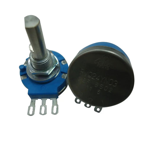 Rotary Carbon Film Potentiometer 5K Ohm RVQ24YN03 Panel Control For TOCOS Auto Controllers with blue casing and metal shaft