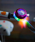 Light Up Unicorn Pink Kids Bike Bell For Girls With Flashing Multicolor Lights That Flash With Every Press on bike handlebar