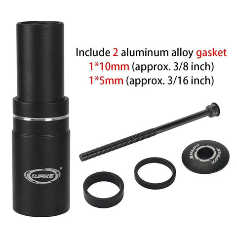 Image of Beefy Bike Stem Riser And Fork Extender for Mountain, Road, BMX and Fixie Bikes with 2 aluminum gaskets, bolt, and cap included.