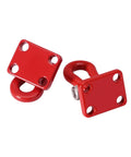Red metal tow hook set for SCX24 TRX4M one twenty fourth and one eighteen RC crawlers, four-piece recovery hook kit