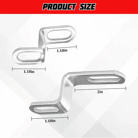 Motorcycle Exhaust Pipe Bracket 2 Pack Z Shape Stainless Steel Muffler Hanger Mount Clamp Universal Fit dimensions
