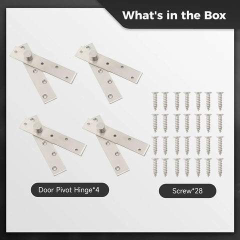 Heavy Duty Invisidoor Pivot Hinges Kit With Screws 4 Pack Hidden 360 Degree Pivot Hinge System For Wood Doors Invisible