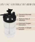 Leak Proof Oxygen Bubble Humidifier Bottle With Multi Thread Lid And 500 Ml Translucent Jar No Aluminum Fittings visible benefits