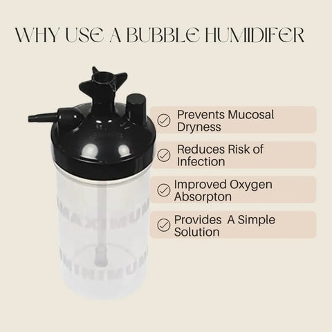 Leak Proof Oxygen Bubble Humidifier Bottle With Multi Thread Lid And 500 Ml Translucent Jar No Aluminum Fittings visible benefits