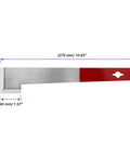 Heavy Duty Stainless Steel J Hook Hive Tool 10.6 Inch Beehive Scraper With Red Handle, Dimensions Shown