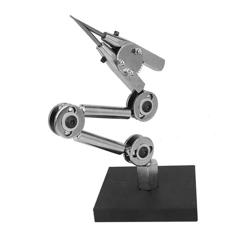 Adjustable Angle Third Hand Soldering Clamp For Jewelry Making And Microelectronics Repair, Heavy Duty Tool Steel Stand With Flexible Arms, Ideal For Quick Welding, Precise Soldering, And Small Part Work, angled side view
