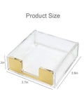 Gold Clear Acrylic Sticky Notes Holder Memo Pad Dispenser Desk Organizer For Office Home And School, Post It Note Holder