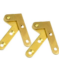 2 Pack Concealed Pivot Door Hinge Brass Gold For Cabinets And Doors, L Shaped Hidden Pivot Hinge for swing doors visible on white background