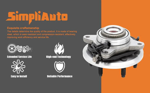Front Wheel Hub Bearing Assembly 515142 Fits Ford F150 Expedition Navigator 2011 2012 2013 2014 4WD 4X4 on display with features
