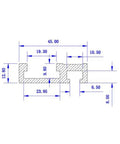 Premium Red Aluminum 600mm T Slot Miter Track With Scale For Precise Woodworking And DIY Projects design specifications diagram