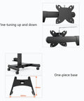 Heavy Duty Six Monitor Rolling Cart With Silent Glide Wheels And Adjustable Display Arms showing fine-tuning mechanism and one-piece base design.