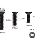 Quick Detach Swivel Stud Base Adapter Kit Built From Black Phosphated Steel With Electrophoresis Finish For Ultra Tough Strength Includes Nuts And Four Size Screws And Allen Keys For Easy Installation Swivel Not Included screw size details