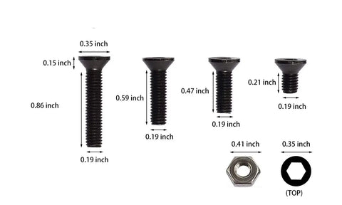 Quick Detach Swivel Stud Base Adapter Kit Built From Black Phosphated Steel With Electrophoresis Finish For Ultra Tough Strength Includes Nuts And Four Size Screws And Allen Keys For Easy Installation Swivel Not Included screw size details