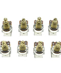 Eight Full Brass Shaft Push Push Pot For Guitar And Bass With Audio Taper Potentiometer A250K 16mm Shaft And USA Thread displayed.