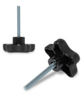 PowerTEC 5-pack 1/4-20 star knobs with 2 in threaded studs; black plastic thumb-screw knobs