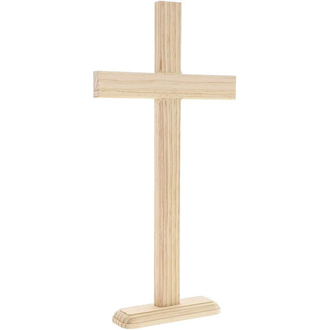Killer Natural Unfinished Wood Crosses For Arts And Crafts Projects And 2 Pack Measuring 7.9 X 15.5 Inches, poplar wood cross with stand