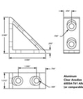 Technical drawing of Heavy Duty 90 Degree Aluminum Inside Corner Gusset L Bracket for 80 20 Extrusion 15 Series.