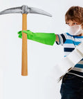 Child holding Three Piece 49cm Halloween Pickaxe Set For Cosplay And Party Props Mini Axe Tools For Dwarf Costumes Stage Performance