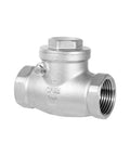 Angled side view of 1-inch stainless steel NPT-threaded check valve