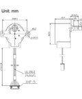 Technical diagram of Six Sets Stepper Motor Drive Module With ULN2003 Interface Green Board For 28BYJ 48 motor dimensions