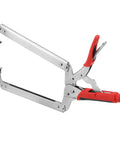 Side view of 4 Piece Beefy 18 Inch Locking C Clamps Set With Swivel Pads And Rubber Handle Sleeves For Welding And Woodworking Heavy Duty Locking Pliers