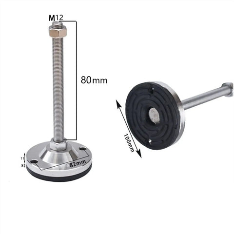 Heavy Duty Stainless Steel Leveling Feet For Furniture Adjustable Height Non Slip Support Feet Easy Install Durable Anti Scratch Build Stable Balance No Wobble And Floor Safe Construction, M12, 80mm