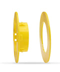 Pro Grade Plastic Bushing For Metal Studs Pack Of 100 Grommet Protector Rust Proof And Corrosion Resistant Protect Wire Insulation From Sharp Edges And Enable Smooth Wire Pulling 2 By 4 Inch Stud Size yellow plastic bushing for metal studs, side view