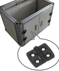 10 Pack Plastic Nylon Folding Hinge Set for cabinets and electrical boxes, shown with pre-drilled countersunk holes, black color