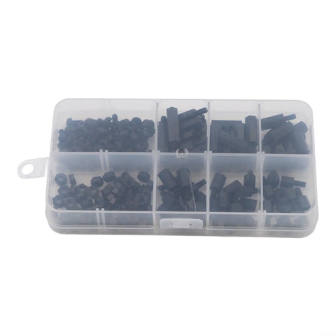 M3 Nylon Standoff Kit Dope 180 Piece Set With Black Hex Spacers Male And Female Fasteners Nuts And Screws For FPV Electronics, case view