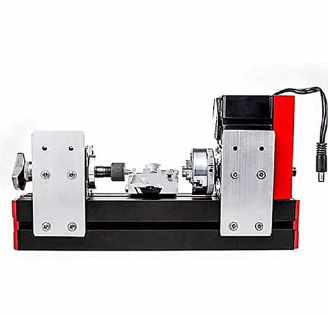 Compact Mini Benchtop Lathe 20000Rpm Smooth Cutting Power Tool featuring a 3 Jaw Chuck and tailstock for precise cuts.