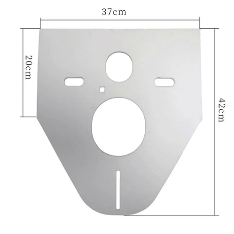 Kick Noise To The Curbs With This Heavy Duty Sound Insulation Pad For Toilet Bowl Connection Self Adhesive Eva Foam Anti Vibration Mat Wall Hang Fixture Upgrade Apartment Game Changer in silver color with dimensions.