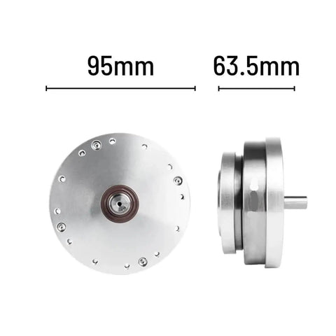 Front and side view of 95mm High Precision Strain Wave Gear Reducer for Automation Robots and Medical Equipment.