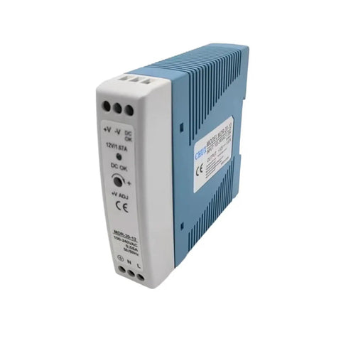 Rock Solid 20W DIN Rail Power Supply 12V To 24V For LED Lighting Industrial SMPS Switching Mode Module side view