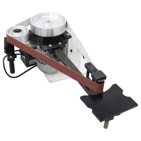Tough As Nails Belt Sander And Knife Grinder With Multi Angle Sharpener and Slick Polisher featuring a 1500w motor and angled base.