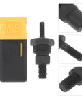 Check Out These Slick 2 Pcs M5 Stainless Steel Rivet Nut Tool Replacement Mandrels Perfect For Your Manual Automotive Hand Riveter Kit And Getting Solid Connections black M5 mandrel with threads, close-up