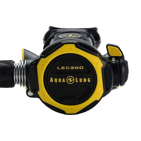 Front view of Leg3end Octopus Regulator with Pneumatically Balanced Second Stage for no fuss easy breathing at any depth dive