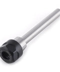 Solid CNC Collet Chuck Holder With 12mm Straight Shank For Deep Milling And Lathe Work, steel, black and silver, 12mm ER16 clamp size.