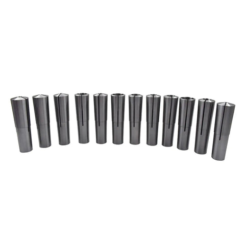 MT3 Morse Taper Collet Set One Eighth To Three Quarters Inch Bore For CNC Milling And Turning Tools in twelve pack lineup