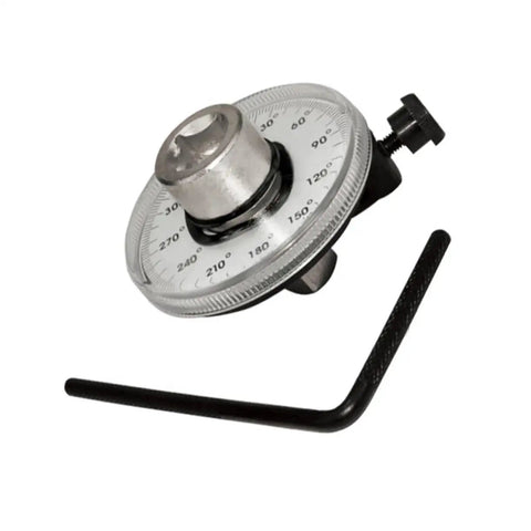 Beefed-Up Torque Gauge Tool Ratchet Wrench With Built-In Torque Meter For Precise Car Repair And Tuning, Half Inch Drive, 360 Degree Readout With Clear Markings, Durable Silver Finish For Long-Lasting Performance, silver torque gauge with black L-handle
