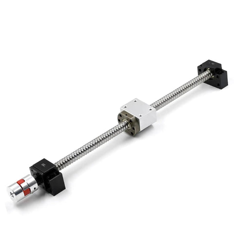 SFU2505 Linear Motion CNC Ball Screw Kit with Anti Backlash Nut, 400mm 15.75in 25mm Ballscrew, BK20 BF20 Bearing End Supports