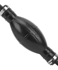 Manual Marine Fuel Transfer Pump For Outboard Motors With Strong Suction And Easy Grip Non Slip Concave And Convex Design Even With Wet Hands Aging Resistant Durable Pump For Gas Petrol And Oil On Boat Motor Accessories black rubber pump with metal clamps, side view