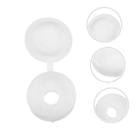 Plastic Screw Cover Caps Set 400 Pieces Hinged Design Multi Color for Furniture Tables and Cabinets, white cap detail