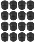 Rubber Furniture Leg Pads With Shock Absorbing Non Slip Round Bottom Protectors For Chairs Tables And Sofas in black, pack of 16.