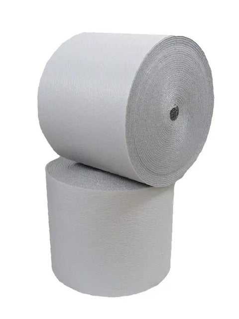 Two rolls of NASA Tech White Reflective Foam Core Garage Door Insulation Kit With Upgraded Tape Includes 4 Rolls Of 9ft By 2ft Foil Back